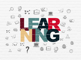 Studying concept: Learning on wall background