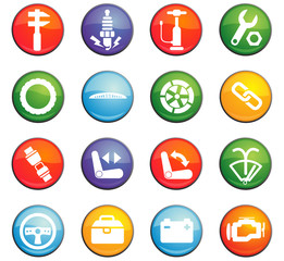 car shop icon set