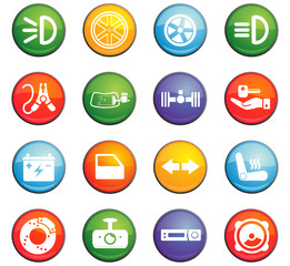 car shop icon set