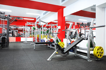 Gym interior with equipment