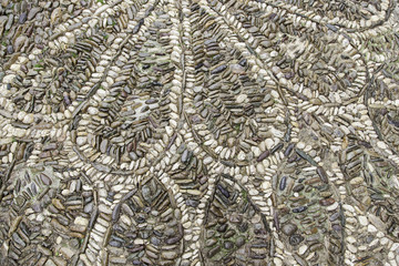 Mosaic decorated stone floor