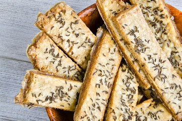 Potato sticks with caraway