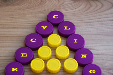 plastic caps for recycling - triangle