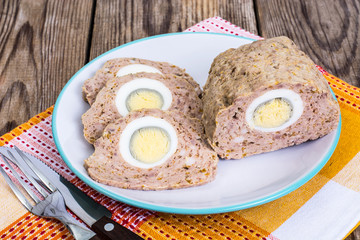 Meat Loaf with egg and carrot