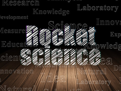 Science concept: Rocket Science in grunge dark room