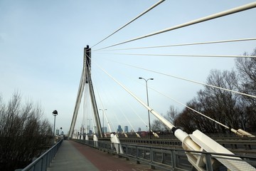 Bridge Swietokrzyski over the Vistula river in Warsaw, Poland