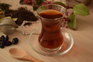 glass cup of black tea