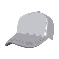 grayscale silhouette with baseball cap vector illustration