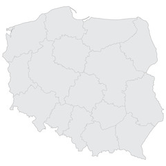 Map of Poland with provinces