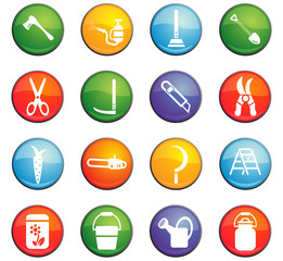 garden tools icon set