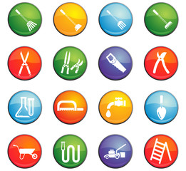 garden tools icon set