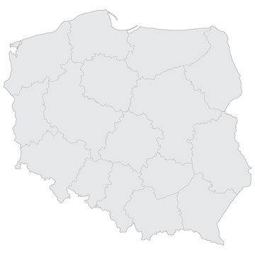 Fototapeta Map of Poland with provinces