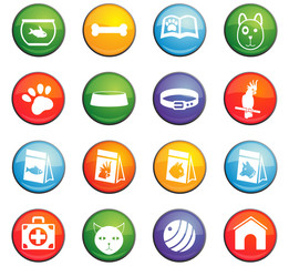 goods for pets icon set