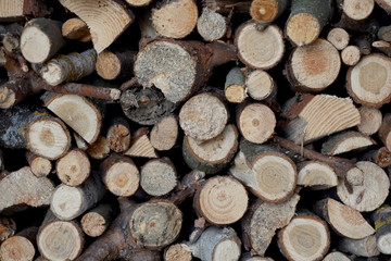 stack of chopped firewood