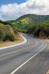 View of scenic Mulholland Highway in Southern California
