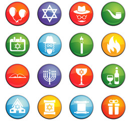 Fototapeta premium hannukah icon set