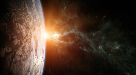 Planet Earth in space 3D rendering elements of this image furnished by NASA