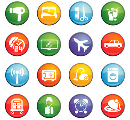 hotel room service icon set