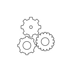 black contour with pinions set vector illustration