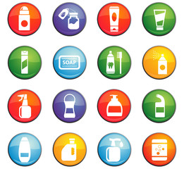 household chemicals icon set