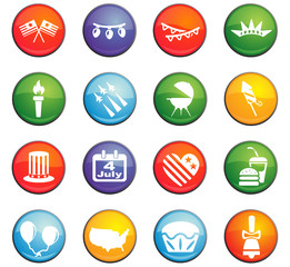 Fototapeta premium independence day icon set