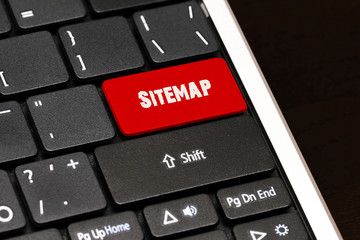 Sitemap on Red Enter Button on black keyboard