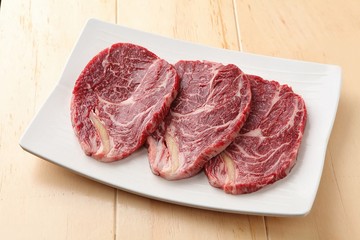 sirloin on wooden table