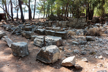 Ruins of the ancient town at Phaselis, Antalya, Turkey