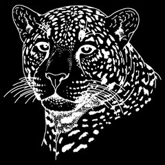 Leopard face tattoo ,Vector illustration, print