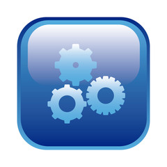 blue square frame with pinions set icon vector illustration