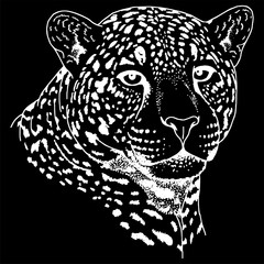 Leopard face tattoo ,Vector illustration, print