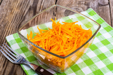 Salad with pumpkin, carrots in Korean