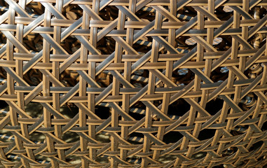 Unique Pattern and Texture of Dark and Light Brown Rattan Furniture, Thailand  