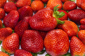 primer plano de fresas frescas y maduras