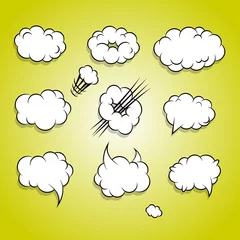 Foto op Canvas Comic book cartoon cloud balloon set © Kapitosh