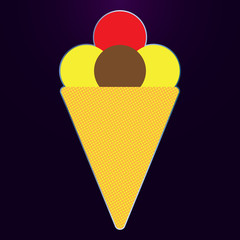 Gray Ice Cream icon isolated on background. Modern simple flat summer food sign. Business, internet concept. Trendy sweet vector symbol for website design, web button, mobile app. Logo illustration.
