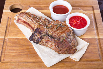 ribeye steak with sauce