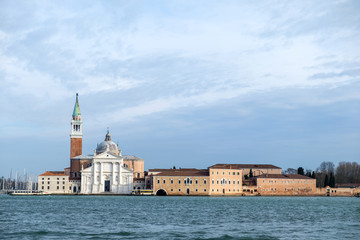 View of the Giudecca Island and of the San Giorgio maggiore Church, Venice, Italy