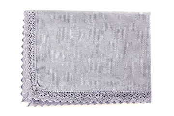 Fototapeta premium Blue cotton napkin on white