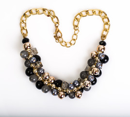 Jewelry necklace of colored beads