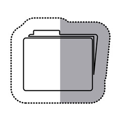 monochrome contour sticker of folder icon vector illustration