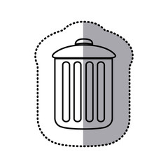 monochrome contour sticker of trash container icon vector illustration