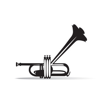 Trumpet isolated, flat style vector illustration