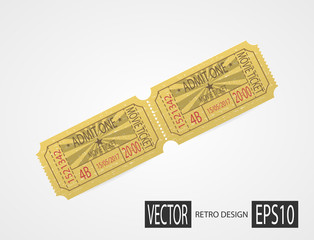 Retro cinema tickets design sand