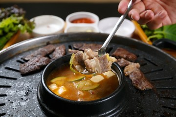  Soybean Paste Soup  with beef brisket 