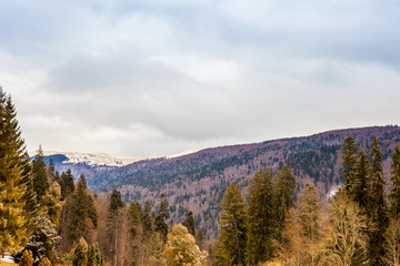 Landscape of mountains and clouds