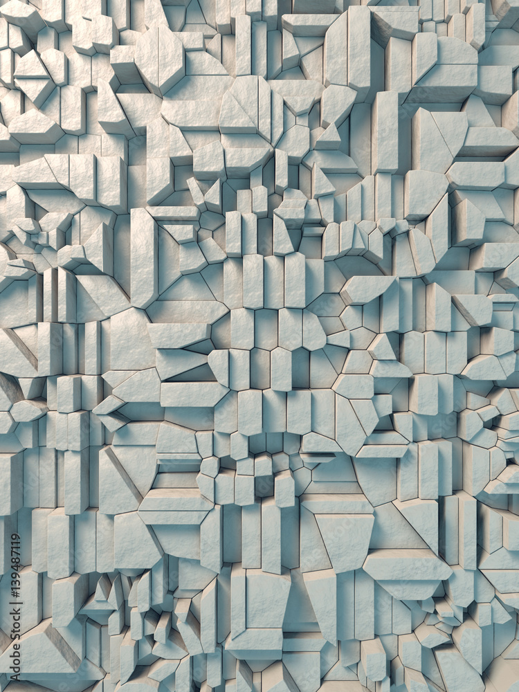 Aufkleber White abstract surface pattern. 3d rendering