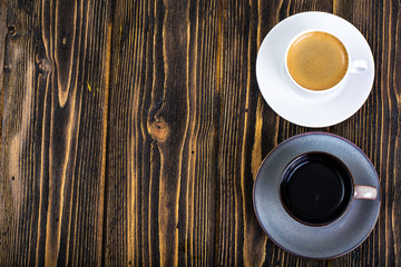 Freshly brewed hot aromatic espresso