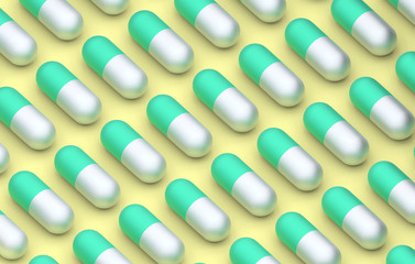 3d rendering pattern of medical pills