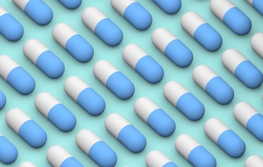 3d rendering pattern of medical pills